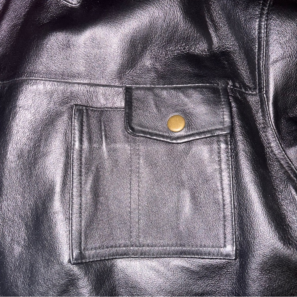 Men’s Midnight Velvet Vintage Black Men’s Leather Jacket Size XXL Zip Up Pockets - Picture 7 of 12